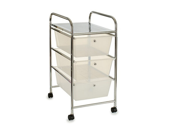 organizer 37 x 32 x 62 cm staal zilver 4-delig