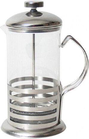 cafeti&egrave;re 800 ml 22 x 13 cm transparant/zilver