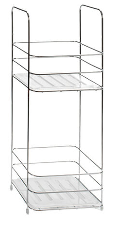 badkamerrekje 16,5 x 16,5 x 41,5 cm staal zilver