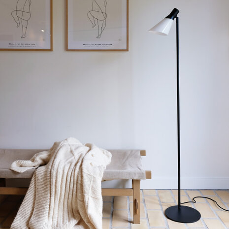 vloerlamp Gent 24 x 140 cm E14 staal/glas zwart