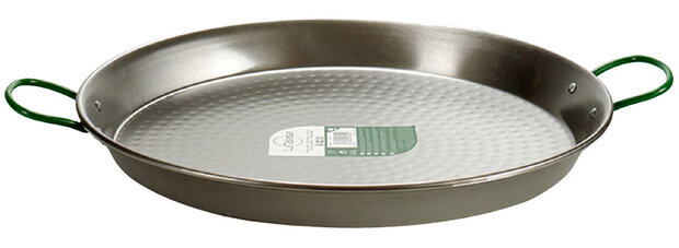 paellapan 70 cm staal/bijenwas zilver