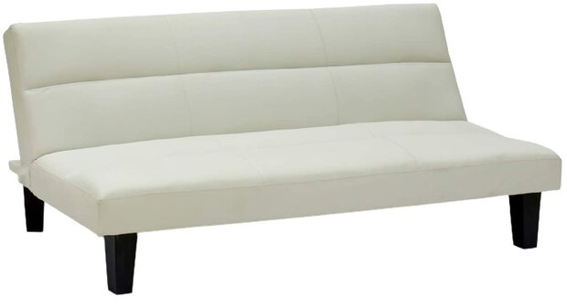 slaapbank 174 x 101 cm kunstleer wit