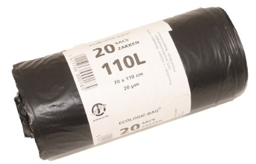 afvalzakken 110 x 70 cm 110 liter zwart 20 stuks