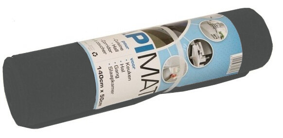 vloermat 140 x 50 cm polyester donkergrijs