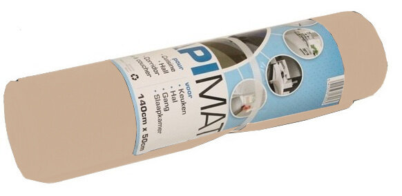 vloermat 140 x 50 cm polyester beige