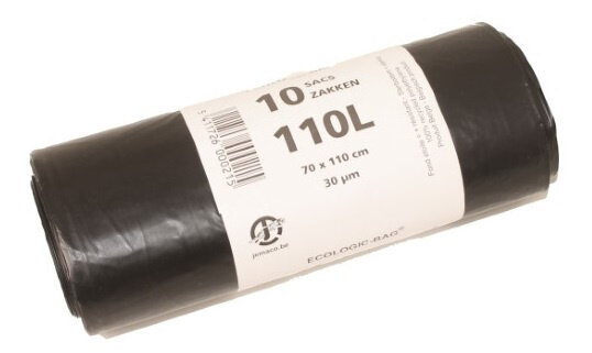 afvalzakken 70 x 110 cm 110 liter zwart 10 stuks