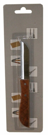 schilmesje staal/hout zilver/bruin