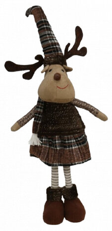 rendier 60 x 16 cm katoen/pluche bruin