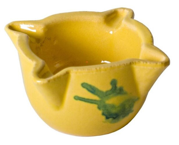 vijzel 6 cm keramiek geel