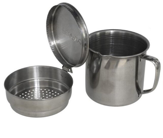 olievergiet visvet 500 ml 12 cm RVS zilver 2-delig