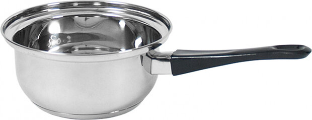 steelpan London 200 ml 16 cm RVS zilver/zwart