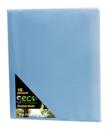insteekmap 10 hoezen A4 polyester blauw/transparant