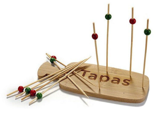 tapasplank 22,5 x 13,5 cm bamboe bruin 11-delig