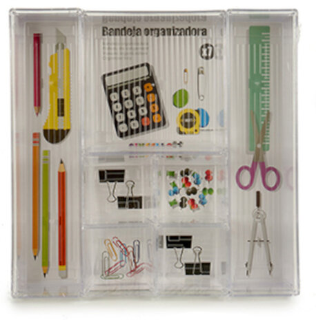 opbergbox 30 x 30 x 5 cm transparant 7-delig