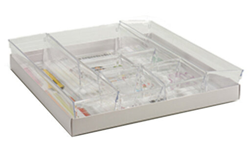 opbergbox 30 x 30 x 5 cm transparant 7-delig