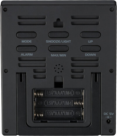 thermo- en hygrometer Quadro DLX 13,6 cm zwart 5-delig