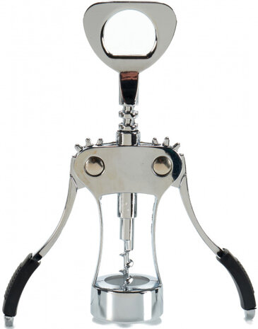 kurkentrekker 19 x 9 x 4 cm staal/rubber zilver