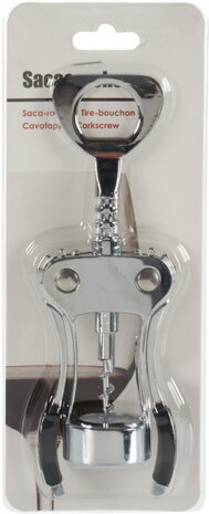 kurkentrekker 19 x 9 x 4 cm staal/rubber zilver