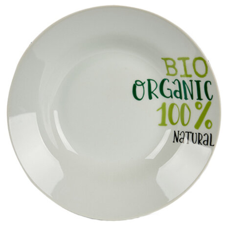 soepbord Bio Organic 20,6 cm porselein wit/groen