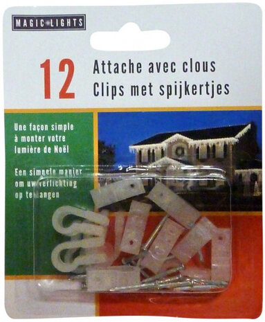 ophangclips 32 mm staal zilver/transparant 24-delig