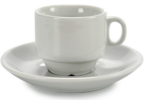 koffieset 14,5 x 14,5 x 17,5 cm porselein wit 13-delig