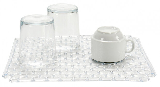 afdruipmat antislip 32 x 32 x 1 cm transparant
