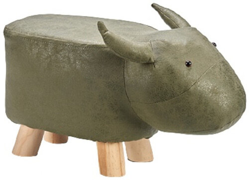 kruk os 51 x 28 cm hout/imitatieleer grijs