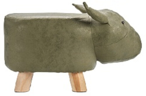 kruk os 51 x 28 cm hout/imitatieleer grijs