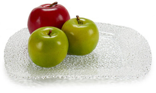 gebaksbord druppels 27 x 27 x 2,5 cm glas transparant