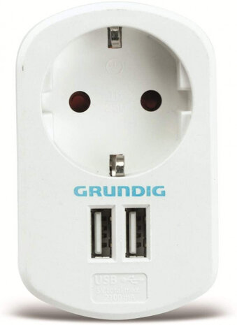 wandcontactdoos Type C/USB-A 250V 2,1A wit