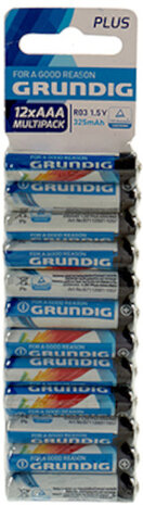 batterijen Plus AAA R03 1.5V zink 12 stuks