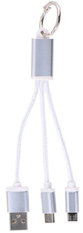 oplaadkabel 3-in-1 ABS 13 cm zilver