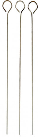barbecuespiezen 25 cm staal zilver 6 stuks