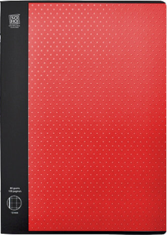 schrijfblok geruit 10 mm A4 papier rood