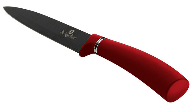 keukenmes Burgundy 12,5 cm RVS zwart/rood