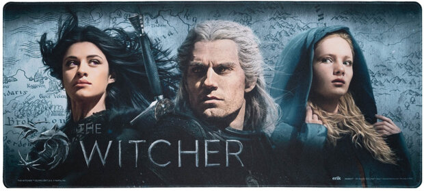 muismat The Witcher 80 x 35 cm textiel blauw/zwart