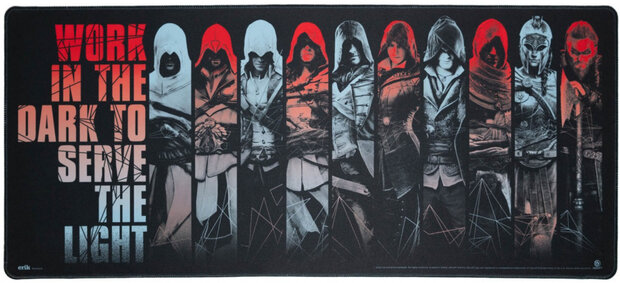 muismat Assasins Creed 80 x 35 cm textiel zwart/rood