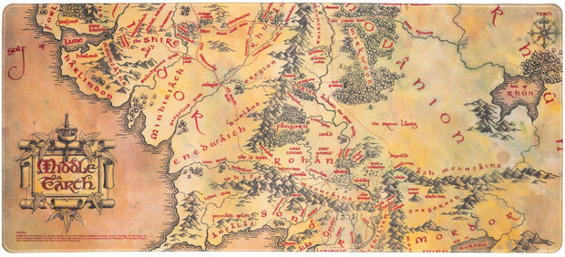 muismat Lord Of The Rings 80 x 35 cm textiel bruin