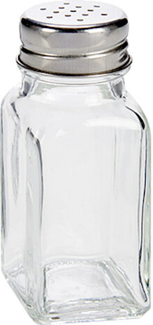 zoutvaatje 60 ml 9,5 cm glas/staal transparant/zilver
