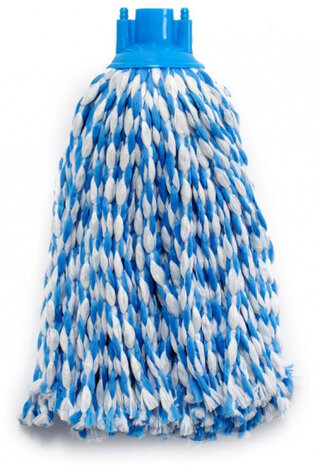 vloermop 10 x 34 cm microvezel blauw/wit
