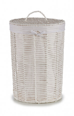 opbergmand met deksel 108 liter 56 x 44 cm wit 2 stuks