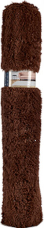 vloerkleed hoogpolig 133x195cm polyester donkerbruin
