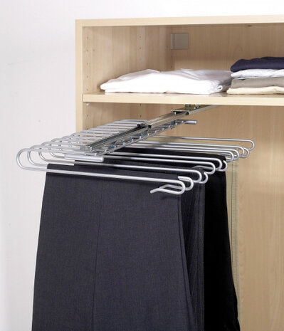 pantalonrek uitschuifbaar 33 x 47 x 10 cm staal zilver