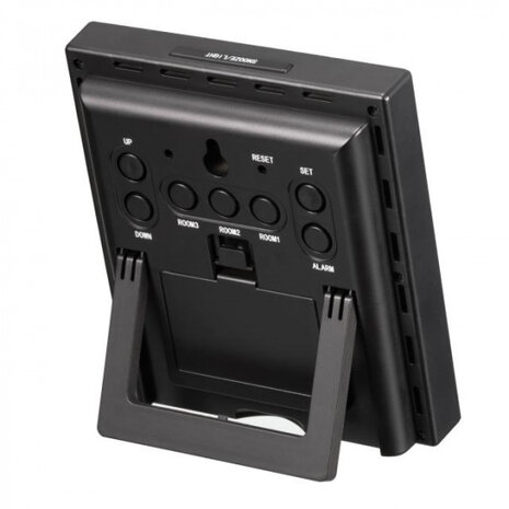 thermo- en hygrometer Quadro 11,9 cm zwart 4-delig