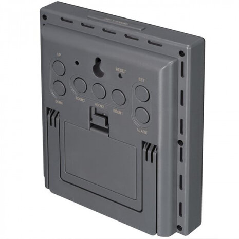 thermo- en hygrometer Quadro 11,9 cm grijs 4-delig