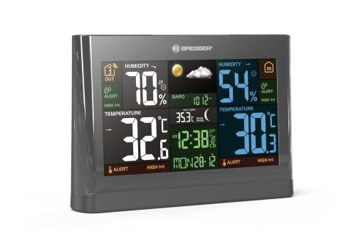 weerstation led radiogestuurd 20 x 14 cm grijs
