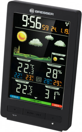 weerstation ClimaTemp WS 15,3 x 9,4 cm zwart 3-delig