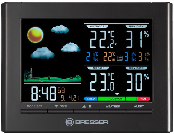 weerstation NeoMeo radiogestuurd 12,8 x 17 cm zwart