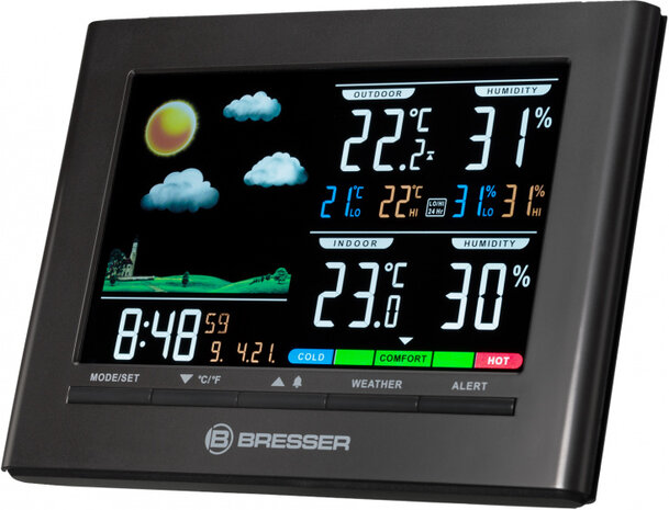 weerstation NeoMeo radiogestuurd 12,8 x 17 cm zwart