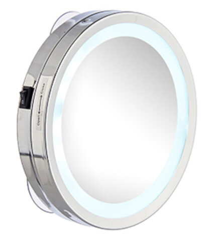 badkamerspiegel led 15 cm glas/staal zilver